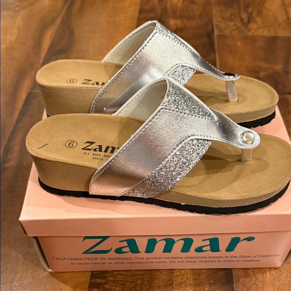 Brand New Women's Stylish Silver Sandals - Picture 3 of 7
